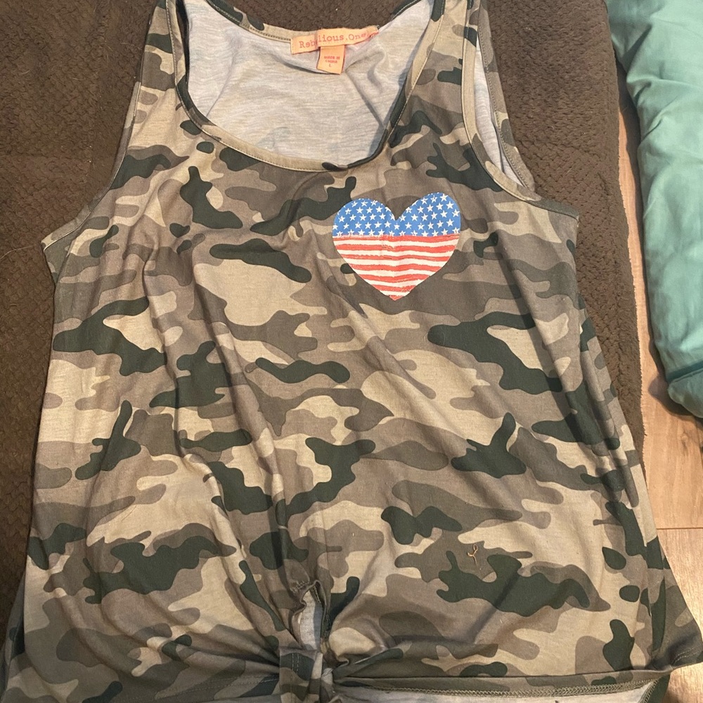 Camp tank top with tie